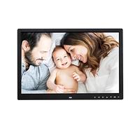 Digital Photo Frame 17-inch Screen Digital Photo Frame HD 1440x900 Full Function Picture Video Electronic Album Alarm Clock Mult-Media Player Gift (Color : Black)