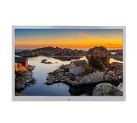 Digital Photo Frame Advertising Player 17 pollici in lega di alluminio a bordo stretto HD 1080P con HDMI USB e slot for scheda SD e telecomando (Color : Silver)