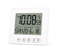 Digital Radio Alarm Clock with 2 Alarm Times, Automatic , Radio Clock, 5-Minute Snooze, Temperature Display