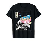 Digital Ramen Bowl Surf Kanagawa Wave Kawaii Estetica Maglietta