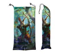 Digital Sorcery Studio Rabbit Archer - Borsa portaoggetti in microfibra per giochi di carte, con design Fantasy Art, adatta a Magic The Gathering & More (11 x 43 cm)