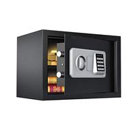 Digital Steel Security And Lock Box, Small Fireproof Wall Safes Between The Studs, Electronic Hidden with Removable Shelf, Home Safe for, Money, Black