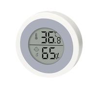 Digital Temperature Meter, Indoor Humidity Monitor, Round Lcd Display Sensor, Portable Climate Gauge, Battery Efficient Design, Abs, Electronic Components Material, 1.77x1.77x0.59in