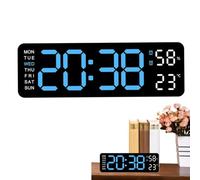 Digital Wall Clock - Adjustable Brightness Wall Clock, Multifunctional Large Font Kitchen Decor, Wireless LED Watch with Temperature Display | Easy to Read for Living Room Kitchen Decor All Decoration