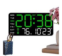 Digital Wall Clock - LED Multifunctional Timepiece for Home Display | Large Screen with Temperature Date and 12/24 Hour Mode, Modern Decor for Bedroom Living Room Office Dorm Gym RV Patio Kids Room