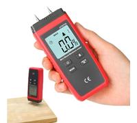 Digital Wood Moisture Tester, Pin Type Wood Moisture Meter with Data Hold Function and LCD Backlight Screen, 0.1% Resolution and 2 S Measurement Fast, for Lumber, Furniture, Laths, Beams