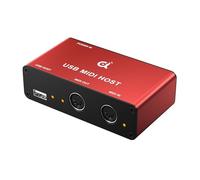 DigitalLife BridgeCore Serie | Stand-Alone USB MIDI Host Bridge Box 1-In/1-Out, 5-Pin DIN, LED, Metallo - Per Principianti, Musicisti da Studio e Performance Live【Rosso, 1 pz/Conf.】