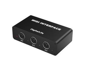 DigitalLife Merge Box Stand-Alone 2-In/1-Out MIDI (Interfaccia MIDI a 5 Pin) - MERGE-2, Chassis in Metallo