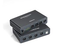 DigitalLife Quad I/O Pro 4x4 Interfaccia MIDI USB - Merge/Thru/Splitter 5-Pin DIN, Struttura in Metallo con 8 Indicatori LED per Tastiere, Synth, Drum Machine & Live Performance | UMB06-B