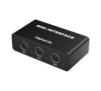 DigitalLife SynkMergeX-M2 MIDI Merger Box 2-In/1-Out, MIDI DIN 5 Pin | Hub MIDI Stand-Alone Professionale in Metallo, Plug & Play per Tastiere MIDI, Sintetizzatori e Setup Home Studio Avanzati