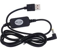 DigitCont - Cavo di alimentazione USB 5 V a DC 12 V, compatibile con spot e nuovo (terza generazione), cavo di alimentazione USB da 5 V a DC 12 V, colore nero