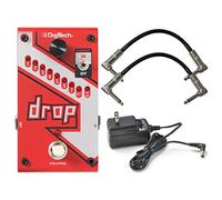 Digitech DROP - Pedale di cambio polifonico compatto con commutazione momentanea e True Bypass con alimentatore elettronico e cavo per pedale patch