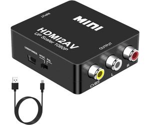 DIGITNOW!Convertitore da HDMI a AV, Adattatore da HDMI a RCA, 1080P HDMI to 3 RCA CVBS Video Audio con Cavo USB,Composito per TV PC Laptop PS3 Blue-Ray DVD XBOX SKY HD VHS