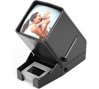 Digitnow - Visualizzatore scorrevole da 35 mm, ingrandimento 3X e scrivania illuminato a LED, funzionamento a batteria, per diapositive da 35 mm e film positivi negativi (4 batterie AA incluse)