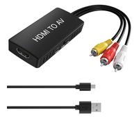 DigitPro Convertitore HDMI a RCA Adattatore HDMI a AV, 1080Phdmi a Composito CVBS AV Convertitore Video Audio con cavo AV Supporta PAL/NTSC per PC, TV, WII, Xbox, STB, VHS, VCR