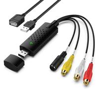 DigitPro Convertitore Video, Convertitore Audio RCA a USB, Scheda di Acquisizione Video USB 2.0, Converti VHS, VCR, Mini DV, Hi8, DVD per MAC/PC