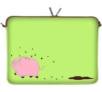 Digittrade LS158-10 Happy Piggy Netbook Sleeve Laptop neopren case custodia portatile borsa involucro protettivo 25,9cm (10,2 pollice) verde