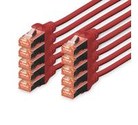 Digitus 10x Cavo di Rete Cat6 S/FTP S-STP 0,25 m Rosso