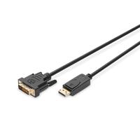 Digitus 1m DP Male to DVI-D Male DisplayPort Adapter Cable - Black Full HD - DP