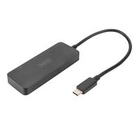 DIGITUS Adattatore grafico USB-C a 3 porte - Da USB-C a 3x Displayport - 4k60Hz - Trasporto multi flusso (MST) - Hub video - nero