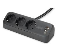 DIGITUS 3-Wege-Schreibtisch-Steckdose 3x Steckdose 2x USB-A 1xUSB-C DA-70625