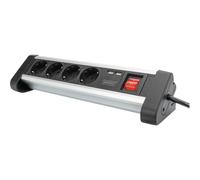 DIGITUS 4-compartimenti Office-Steckdosenleiste 2x USB Strip DA-70614