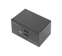 Digitus 4-Port KVM Switch (UHD 4K, USB/Audio, USB 2.0, Hotkey, Remote Control Po