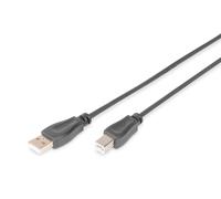 Digitus 5m Length USB 2.0 Connection Cable A Male - B Male - Black USB A - USB B