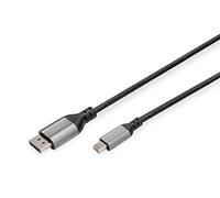 DIGITUS 8K/60Hz Cavo adattatore Displayport - Da DP a mini DP - Displayport 1.4 - 4k/144Hz - 2 m - Custodia in alluminio - nero