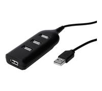 DIGITUS AB-50001-1 - Hub USB - 4 porte USB 2.0 Tipo A - Trasferimento dati fino a 480 Mbit/s - Design compatto e leggero - Plug-and-play - Compatibile con PC, notebook e Mac - Nero