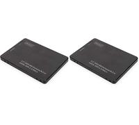 DIGITUS Adattatore disco rigido SATA da 2,5" per SSD M.2 o mSATA - Modulo M.2 tipo 2280, 2260, 2242, 2230 - mSATA Fullsize - SATA III - 6 Gbit/s - 520 MB/s velocità di lettura - Nero (Confezione da 2)