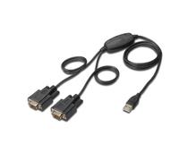 Cavo ® da USB 2.0 a 2x RS232, Adattatore Nero, Nero, 1,5 m, USB 2.0, 2x RS-232, Maschio, Maschio