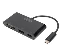 Digitus Adattatore USB-C™ 3in1 triplo per monitor (HDMI, DP, VGA)