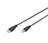 DIGITUS AK-300102-030-S 3m Length USB 2.0 A Male - B Male Connection Cable - Bla