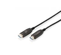 DIGITUS Cavo HDMI in fibra ottica - 90 m - UHD 8k 60Hz 4k 120Hz - HDMI 2.1 - 48 Gbps - eARC, HDR, HDCP 2.2, CEC - Cavo ibrido AOC - Contatti placcati in oro - Nero