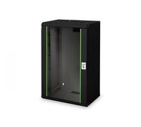 DIGITUS Armadio di rete - Rack da 19 pollici - 20U - 600 mm x 450 mm (LxP) - Profondità utile 370 mm - Montaggio a parete - Portata 100 kg - Porta in vetro di sicurezza - IP20 - Serie Unique - Nero