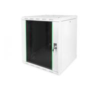 DIGITUS Armadio di rete - Rack da 19 pollici - 12U - 600 mm x 600 mm (LxP) - Profondità utile 450 mm - Montaggio a parete - Portata 100 kg - Porta in vetro di sicurezza - IP20 - Serie Unique - Grigio