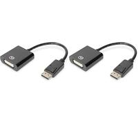Digitus Assmann Adattatore attivo/Convertitore DisplayPort, da DP a DVI (Confezione da 2)