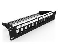 DIGITUS DN91420 - Pannello patch da 10'' per 12 moduli Keystone, nero