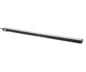 DIGITUS Base IT PDU 1 fase 32A, 24 x C13, 4 x C19, cavo da 3 m, IEC 60309 32 A, colore: Nero