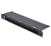 DIGITUS Cable Entry with Brush Strip & Cable Trap - 1U - 19 Inch - Network Enclo