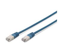 DIGITUS CAT 5e SF-UTP Patch Cable, 3m, cavo di rete LAN DSL Ethernet, PVC, AWG 26/7, blu, Cat-5e - 3 m, Cavo patch - SF-UTP - PVC