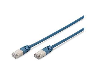 DIGITUS CAT 5e SF-UTP Patch Cable, 3m, cavo di rete LAN DSL Ethernet, PVC, AWG 26/7, blu, Cat-5e - 3 m, Cavo patch - SF-UTP - PVC