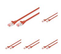 Digitus CAT 6 Cavo patch S-FTP, 0,25m, cavo di rete LAN DSL Ethernet, LSZH, rame, AWG 27/7, rosso, Cat-6-0,25 m, Cavo patch - S-FTP - LSZH (Confezione da 5)