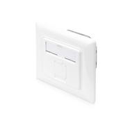 DIGITUS CAT 6A Class EA Junction Box, Shielded 1x RJ45, LSA, Pure White, Flush-M