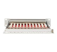 DIGI 91612SEAG - Pannello patch, Cat. 6a, 1 U, 12 porte, schermato, grigio