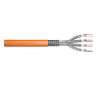DIGITUS 1000 m Cavo di rete Cat 7 - S-FTP (PiMF) Simplex - BauPVO B2ca - LSZH Senza alogeni - 1200 MHz rame AWG 23/1 - Compatibile PoE+ - Cavo di installazione LAN - Arancione