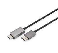 DIGITUS Cavo adattatore da Displayport a HDMI - HDMI 2.1 - Displayort 1.4 - 8K/60Hz - Plug&Play - 1m - nero