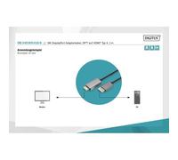 Digitus cavo adattatore displayport 8k dp - hdmi tipo a mt 1