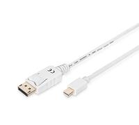 Cavo di collegamento Digitus Mini DP-Displayport da 2 m con blocco bianco